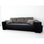 Izvelkams dīvāns ar diviem pufiem